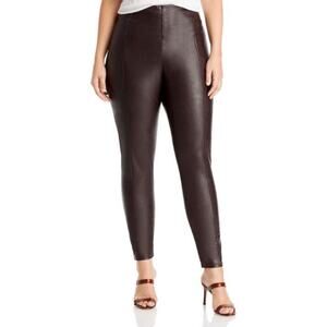 Lysse Brown High Waist Faux Leather Pants Sz S